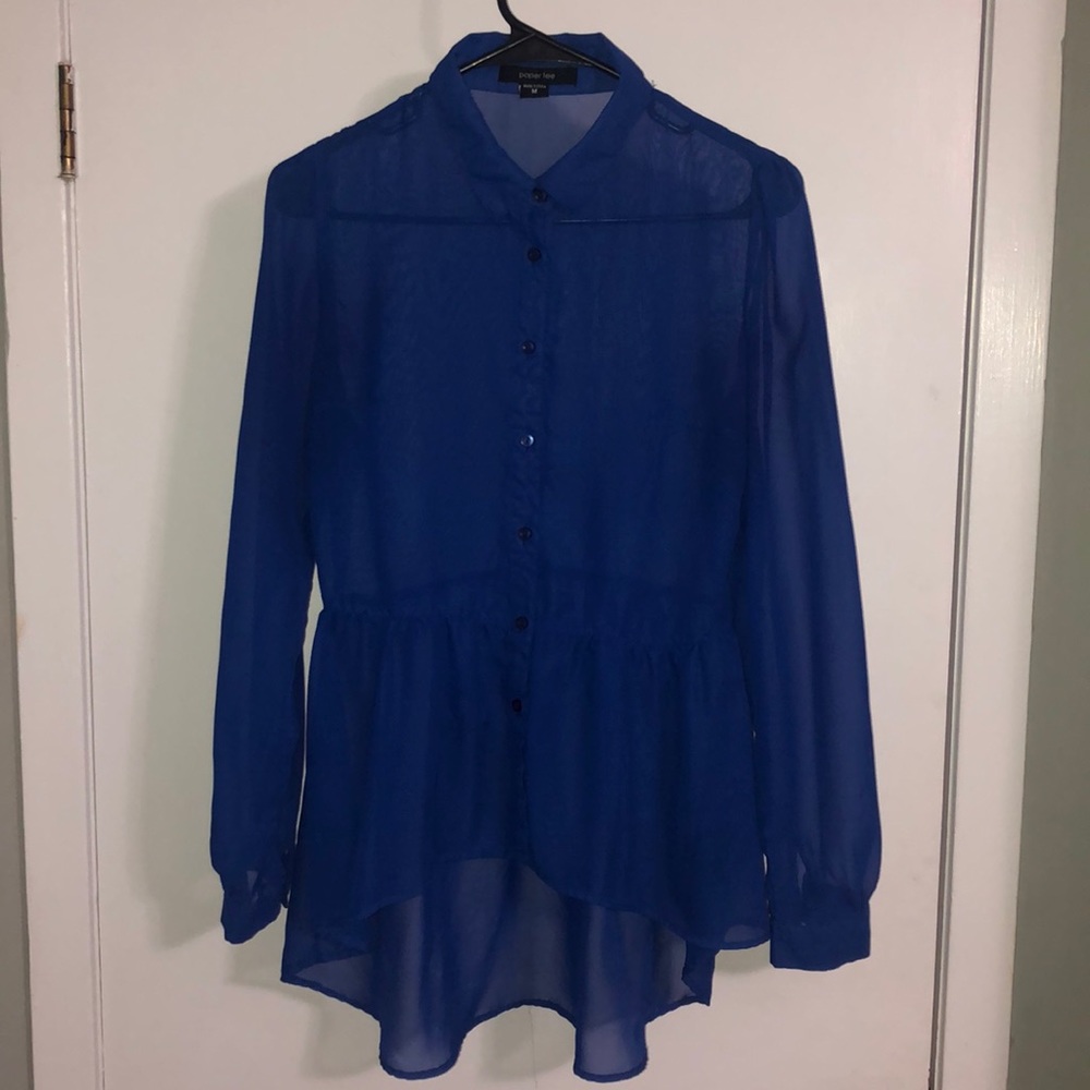 Blue button down shirt